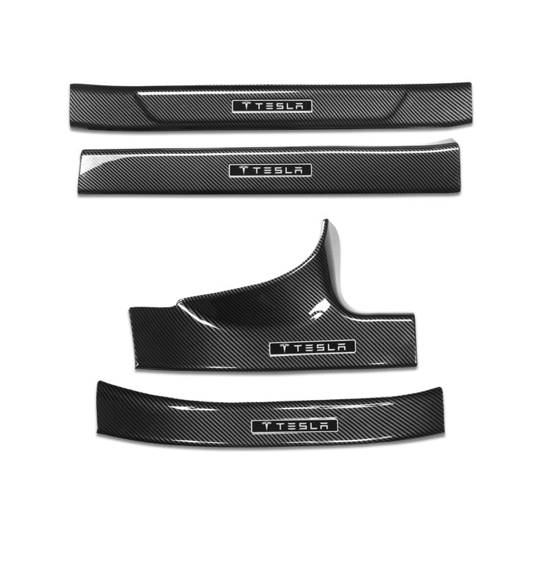 Model 3/Y Carbon Fiber Door Sills Protector Threshold Strip