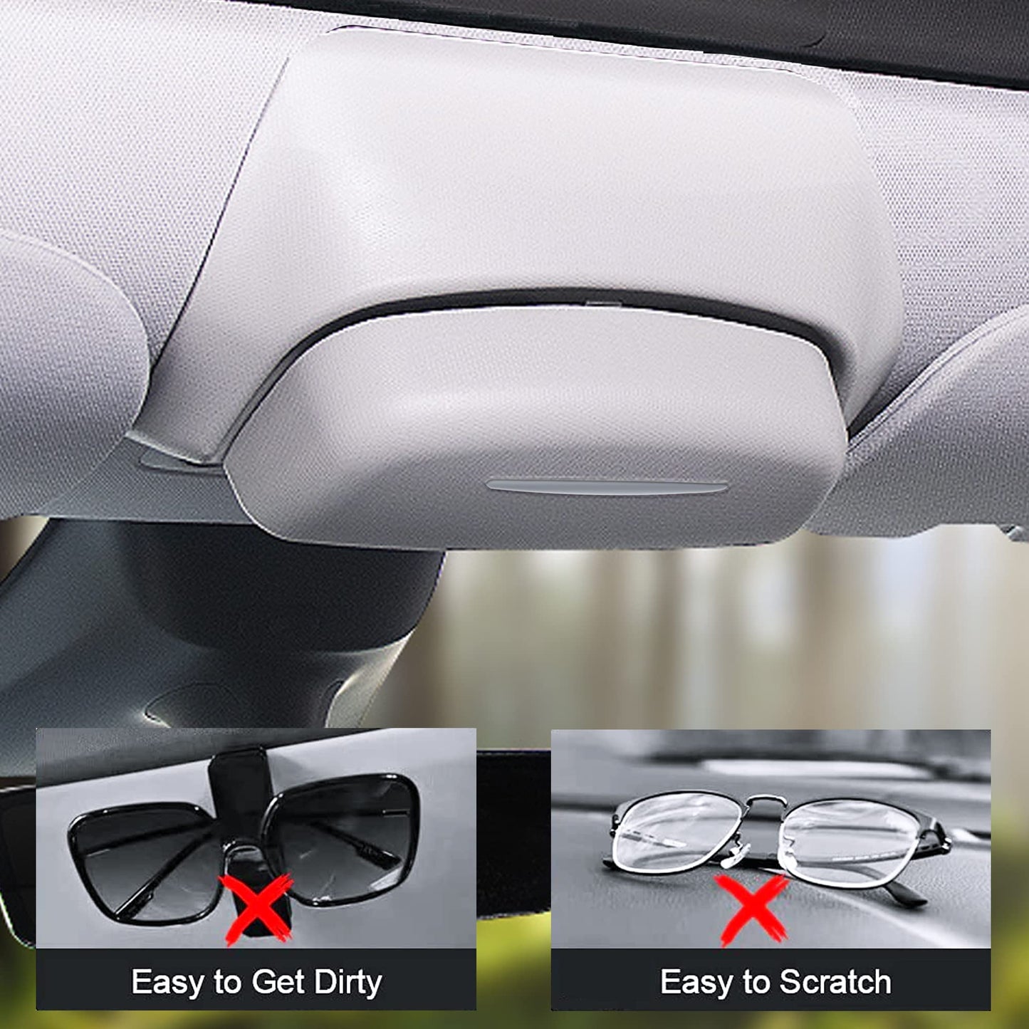Model 3/Y Sunglasses Holder Sun Visor Storage Box Eyeglasses Case Mount
