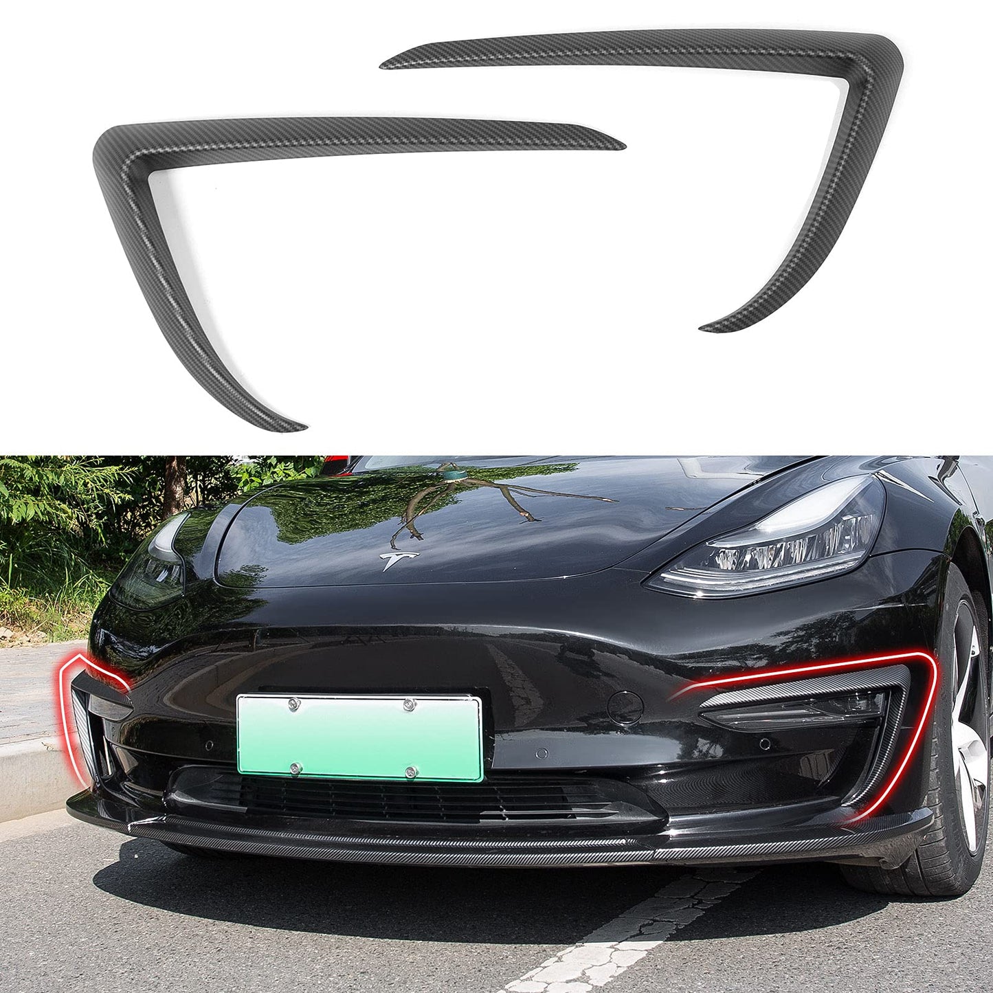 Model 3/Y Front Fog Light Cover Eyebrow Trim Blade