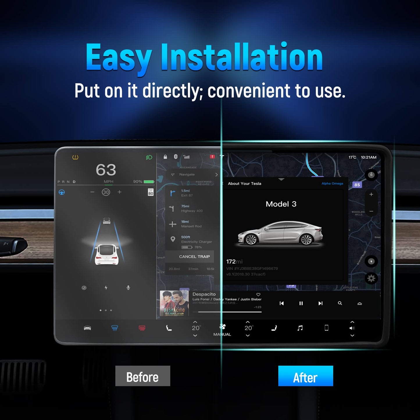 Model 3/Y Silicone Screen Frame Protector
