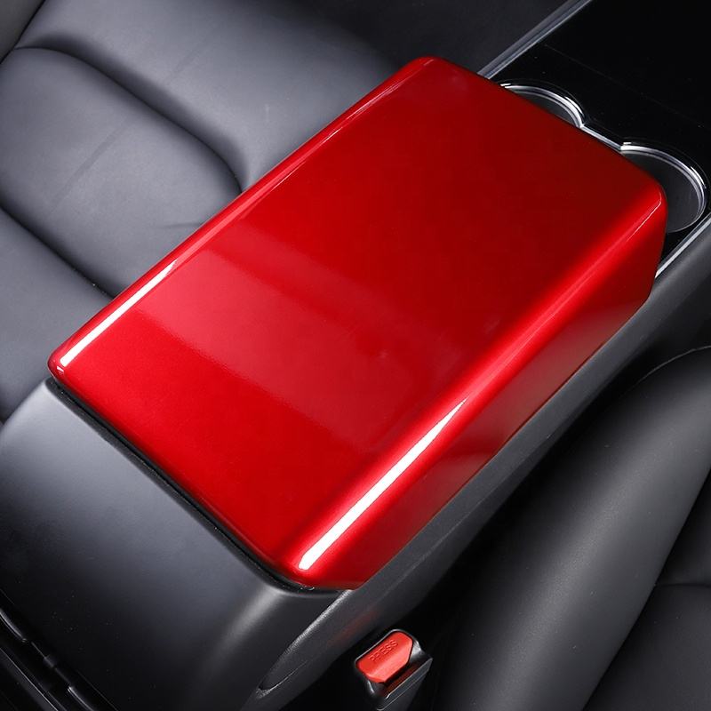 Carbon Fiber Center Console Armrest Cover For Model 3/Y 2019-2022