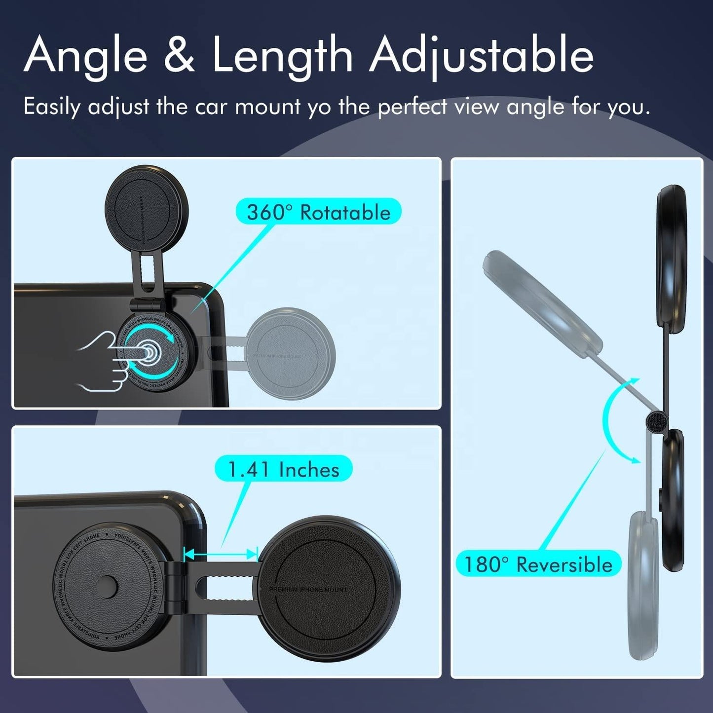 Model 3/Y Magnetic Phone Mount Foldable Hidden Screen Mobile Cell Holder