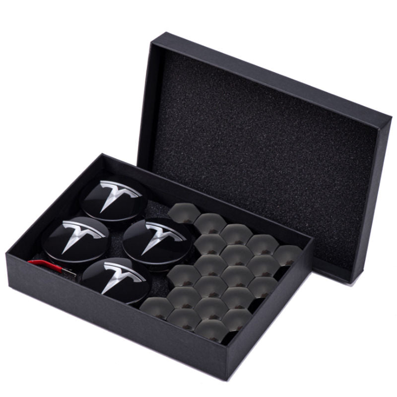Model 3/Y Wheel Center Hub Caps Screw Protectors Covers Kit