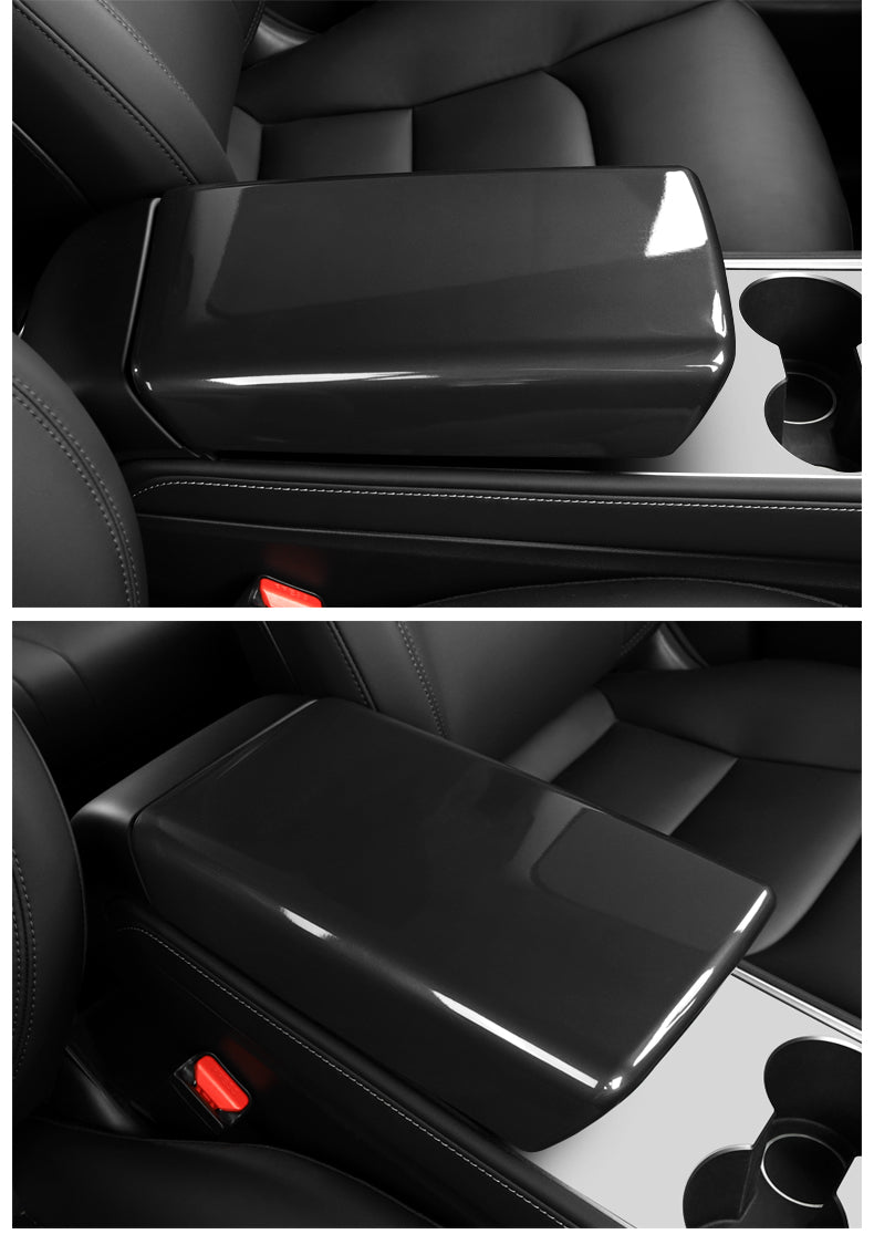 Carbon Fiber Center Console Armrest Cover For Model 3/Y 2019-2022