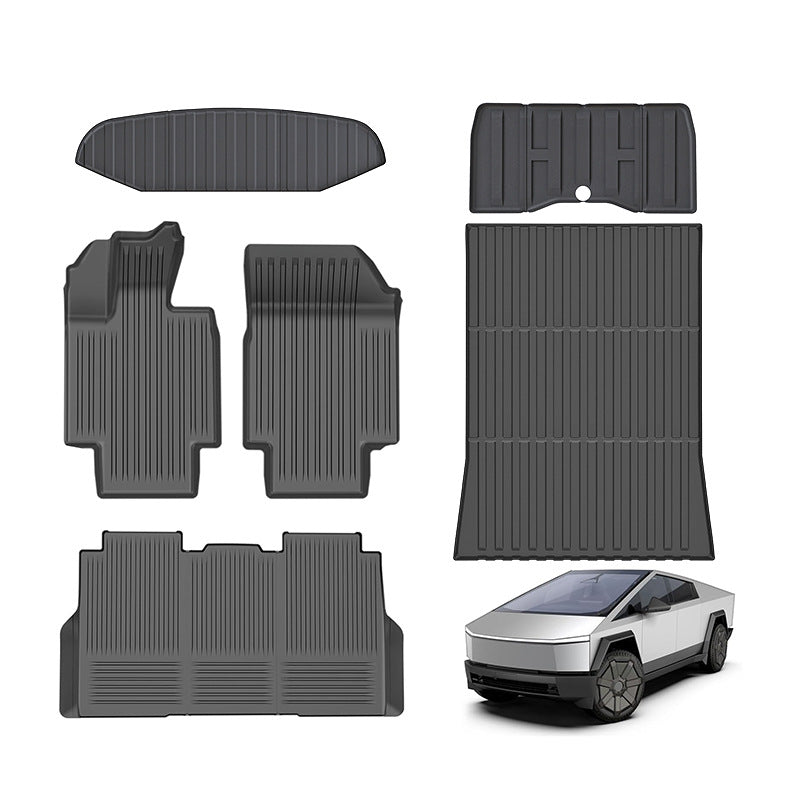 6pcs Full Set Floor Mats & Frunk Mat & Trunk Bed Mats Liner For Tesla Cybertruck