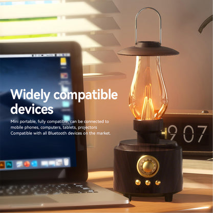 Retro Kerosene Lamp Bluetooth Speaker Outdoor Camping Ambient Light