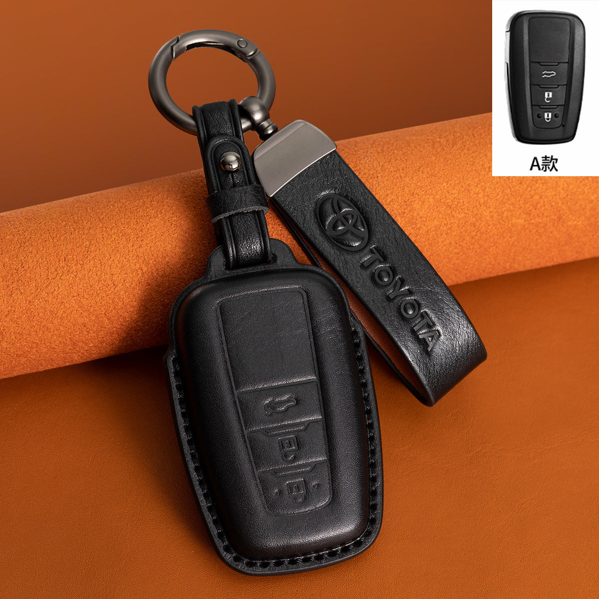 Evtesparts Leather Key Fob Case for Toyota RAV4