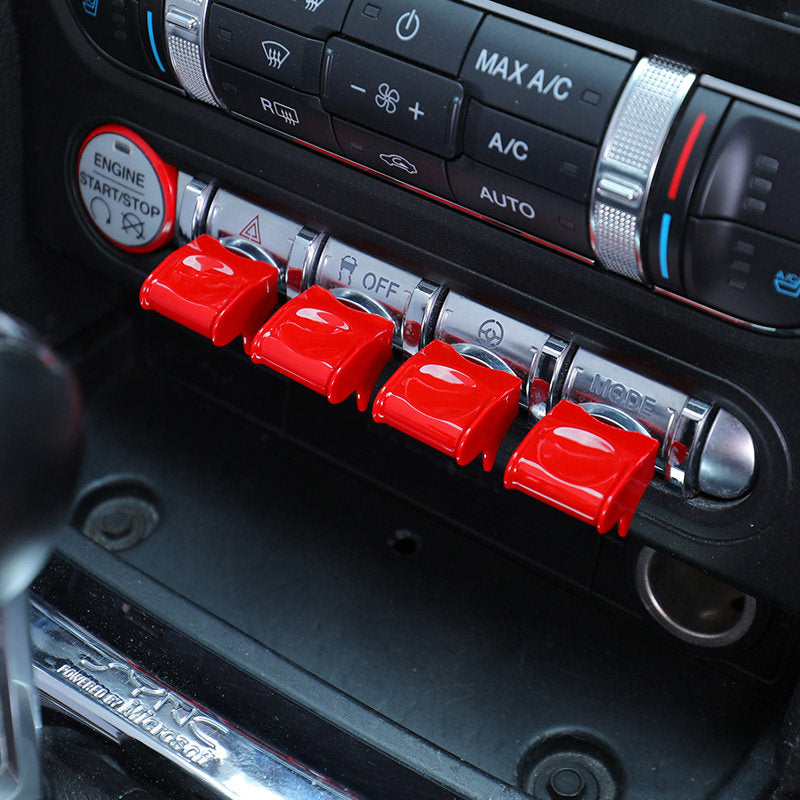 Center Console Start Button Cover & Aircraft Button Trim For Ford Mustang 2015-2023