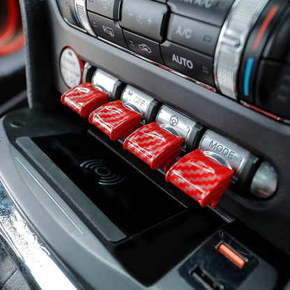 Center Console Start Button Cover & Aircraft Button Trim For Ford Mustang 2015-2023