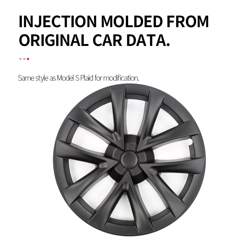Evtesparts 18-Inch Model 3 Areo Wheel Covers Matte Black Hub Caps Replacement