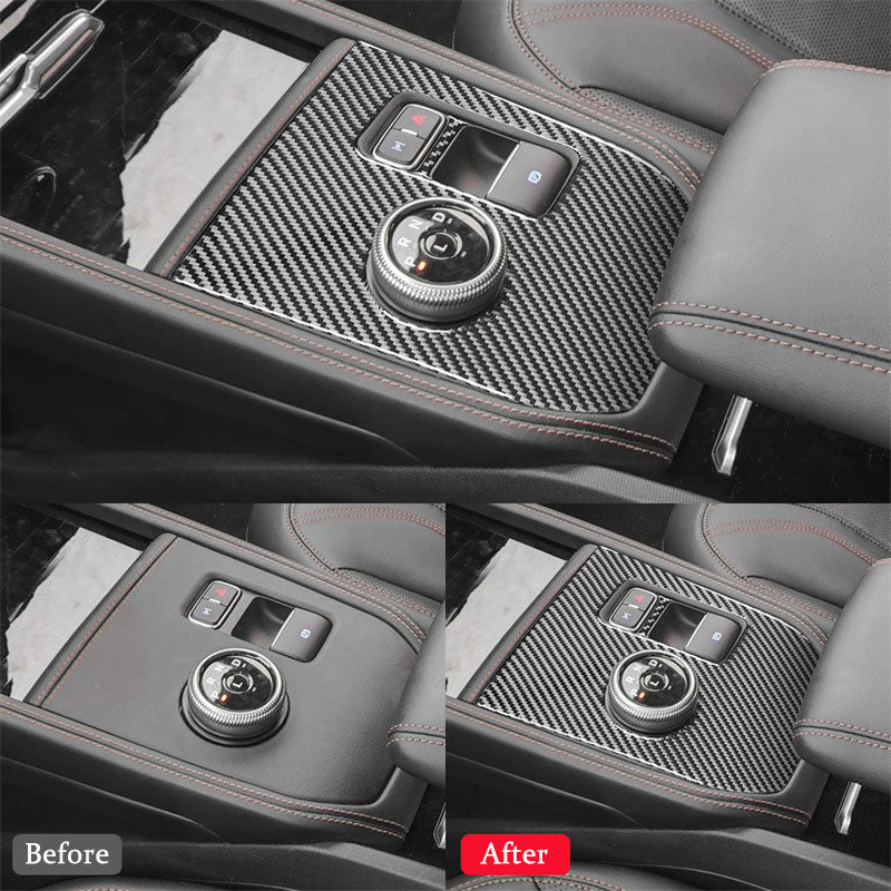 For Ford Mustang Mach-E Center Console Gear Shift Panel Trim Cover Carbon Fiber