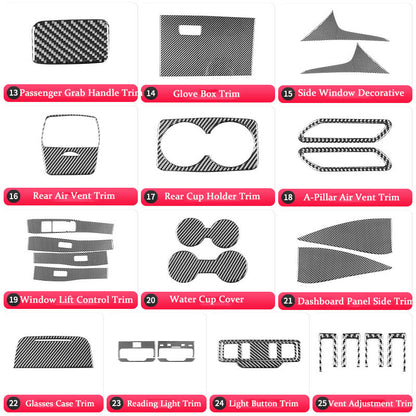 For Ford Mustang Mach-E Center Console Gear Shift Panel Trim Cover Carbon Fiber