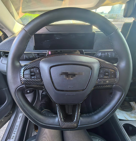 For Ford Mustang Mach-E Steering Wheel Trim Carbon Fiber