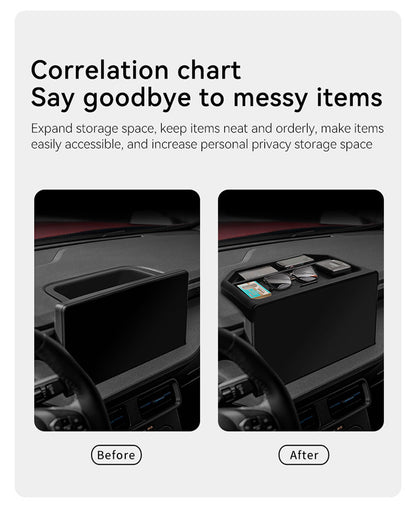 Center Console Screen Rear Storage Box Dashboard Organizer For Ford Maverick 2025