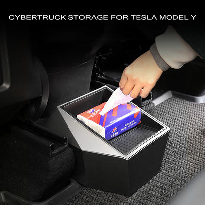 Evtesparts Cybertruck Style Rear Seat Storage Box For Tesla Model Y 2021-2023