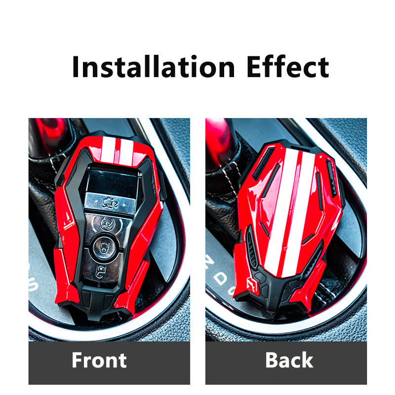 For Ford Mustang Mach-E, Shelby Cobra Mech-Style Key Fob Cover 3/4 Button