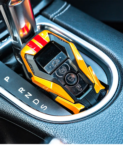 For Ford Mustang Mach-E, Shelby Cobra Mech-Style Key Fob Cover 3/4 Button