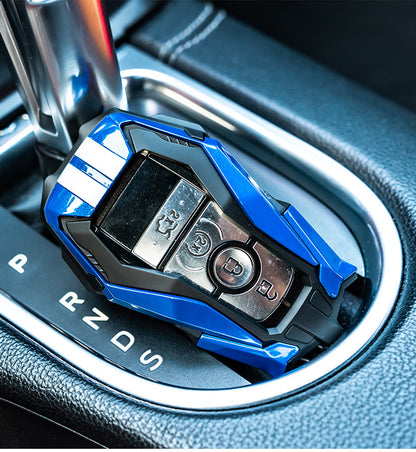 For Ford Mustang Mach-E, Shelby Cobra Mech-Style Key Fob Cover 3/4 Button