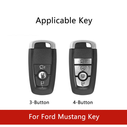 For Ford Mustang Mach-E, Shelby Cobra Mech-Style Key Fob Cover 3/4 Button