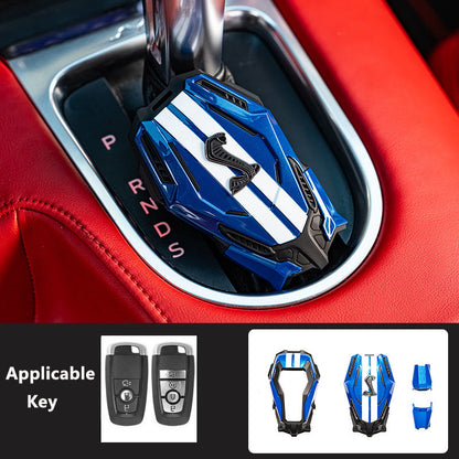 For Ford Mustang Mach-E, Shelby Cobra Mech-Style Key Fob Cover 3/4 Button