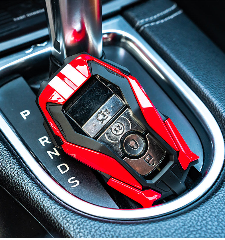 For Ford Mustang Mach-E, Shelby Cobra Mech-Style Key Fob Cover 3/4 Button