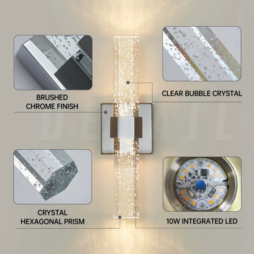 Indoor Crystal Glass LED Wall Light