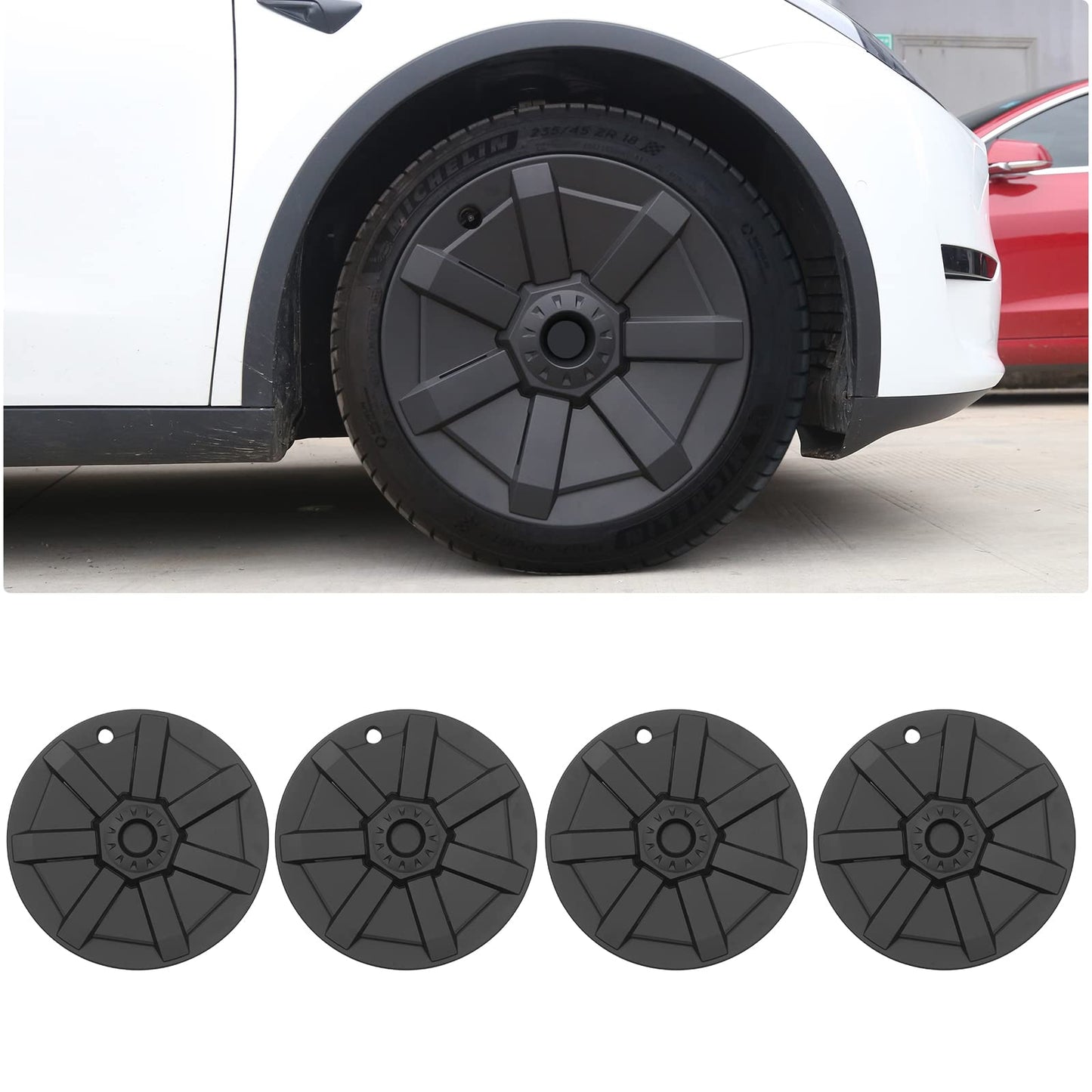 Evtesparts Model Y 19" Wheel Covers Cybertruck Style Hubcaps (Set of 4)