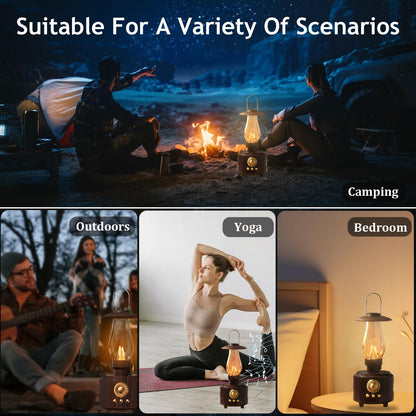 Retro Kerosene Lamp Bluetooth Speaker Outdoor Camping Ambient Light