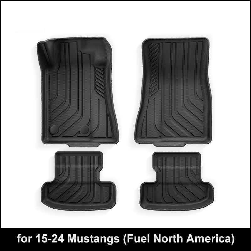 TPE All-Weather Floor Mats & Rear Trunk Liner For Ford Mustang (Fuel, North America)