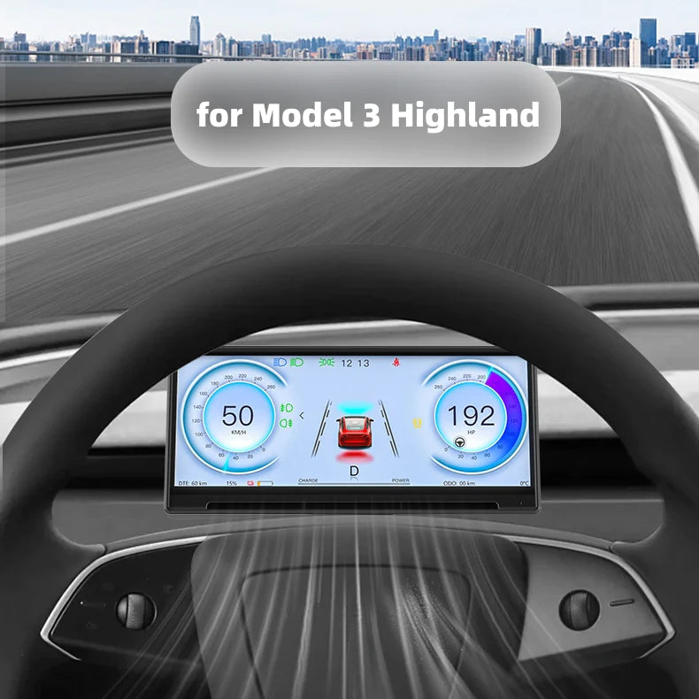 Tesla Model 3 Highland 8.9 Inch Head Up Display Smart Dashboard Instrument Cluster Carplay & Android Auto Screen