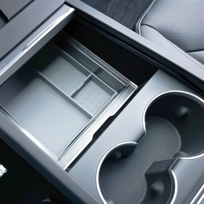 Highland Car Central Console Storage Armrest Box for Tesla Model 3 2024  Organizer Central Flocking ABS Car Accessories