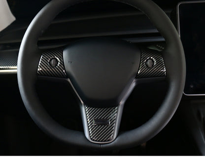 Tesla Model 3 Steering Wheel Panel Trim Set 3pcs