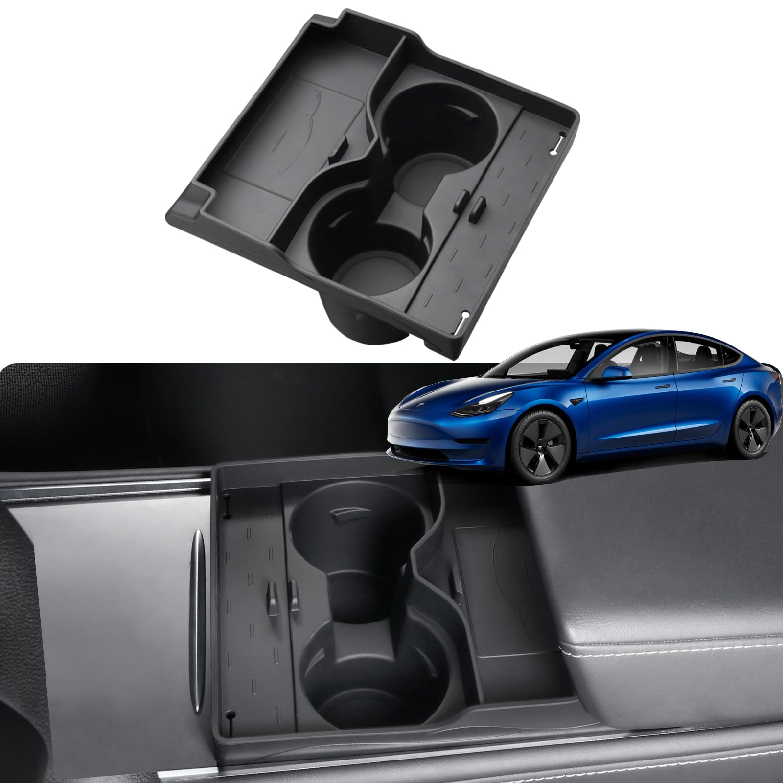 Centre Console Insert Tesla Model Y/3 Center Console Cup Holder Insert 2021-2023 | Evtesparts ...
