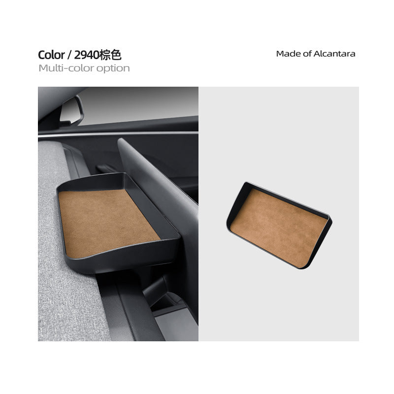 Evtesparts Alcantara Screen Storage Tray For Tesla Model 3 Highland Interiror Accessories