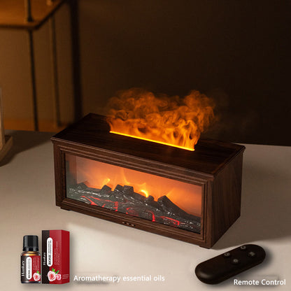 Fireplace Flame Aroma Diffuser Home Wood Grain Air Humidifier