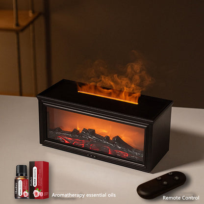 Fireplace Flame Aroma Diffuser Home Wood Grain Air Humidifier