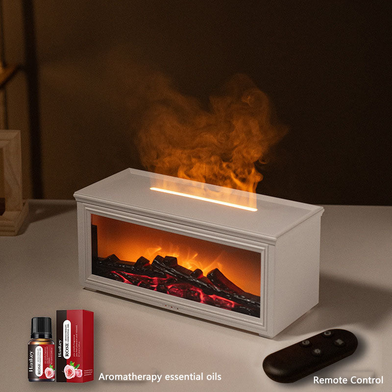 Fireplace Flame Aroma Diffuser Home Wood Grain Air Humidifier