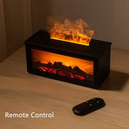 Fireplace Flame Aroma Diffuser Home Wood Grain Air Humidifier