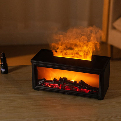 Fireplace Flame Aroma Diffuser Home Wood Grain Air Humidifier