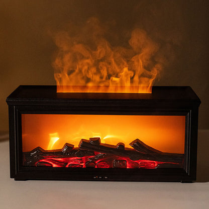 Fireplace Flame Aroma Diffuser Home Wood Grain Air Humidifier