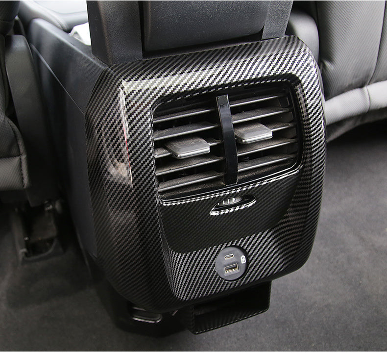 For Ford Mustang Mach-E Rear Row Anti-Kick Guard Cover Carbon Fiber Style