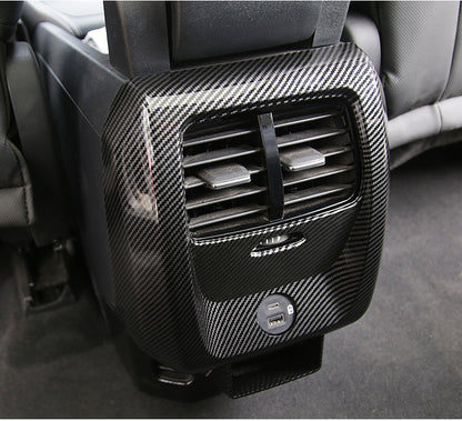 For Ford Mustang Mach-E Rear Row Anti-Kick Guard Cover Carbon Fiber Style