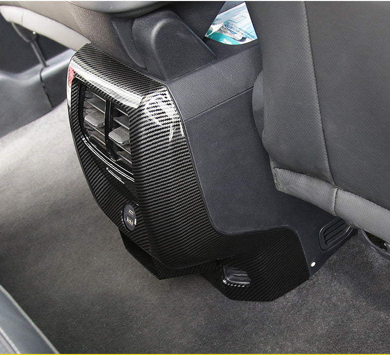 For Ford Mustang Mach-E Rear Row Anti-Kick Guard Cover Carbon Fiber Style