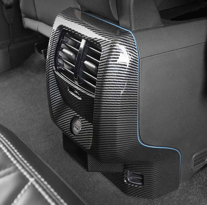 For Ford Mustang Mach-E Rear Row Anti-Kick Guard Cover Carbon Fiber Style