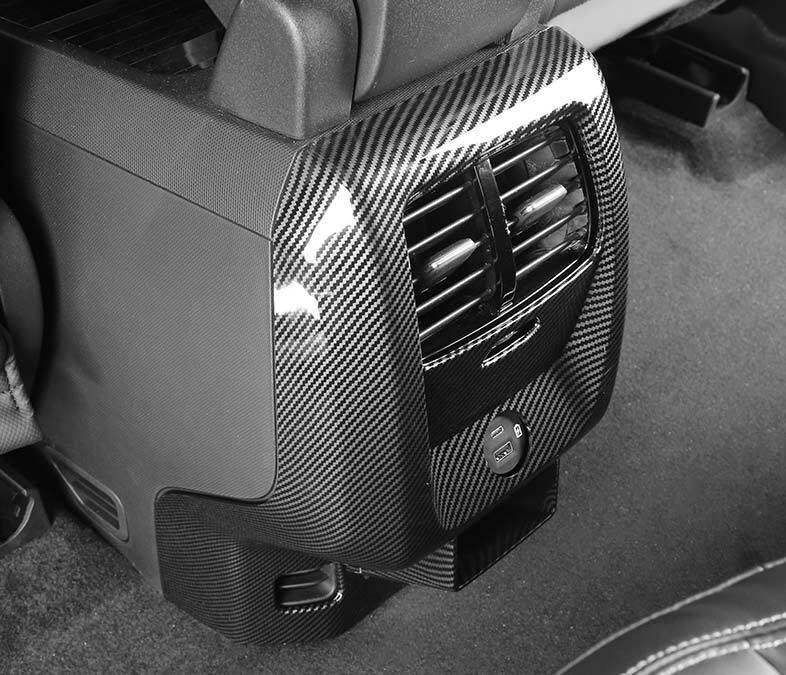 For Ford Mustang Mach-E Rear Row Anti-Kick Guard Cover Carbon Fiber Style