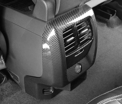 For Ford Mustang Mach-E Rear Row Anti-Kick Guard Cover Carbon Fiber Style