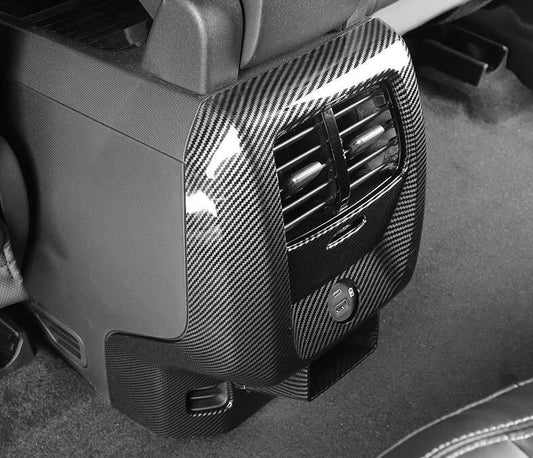 For Ford Mustang Mach-E Rear Row Anti-Kick Guard Cover Carbon Fiber Style