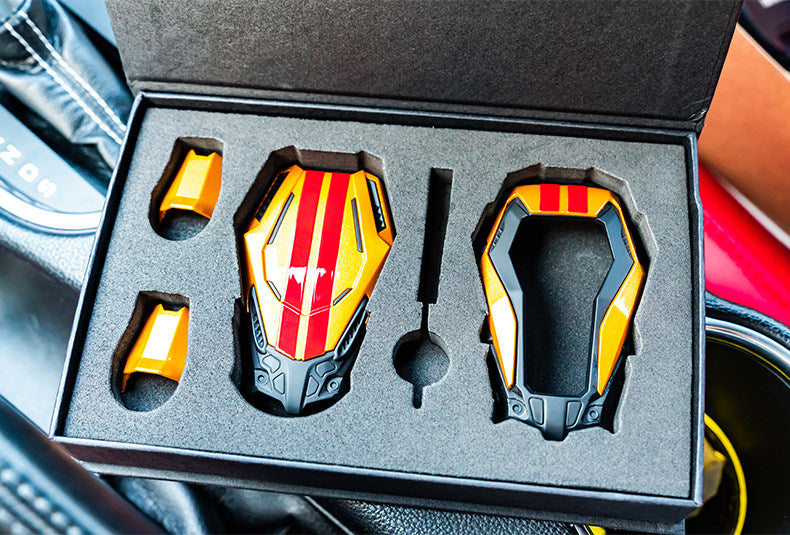 For Ford Mustang Mach-E, Shelby Cobra Mech-Style Key Fob Cover 3/4 Button