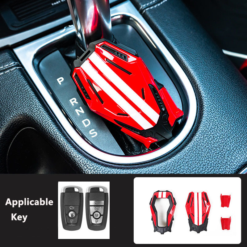 For Ford Mustang Mach-E, Shelby Cobra Mech-Style Key Fob Cover 3/4 Button
