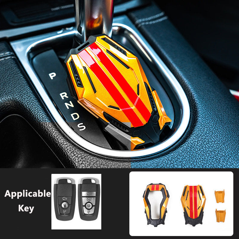 For Ford Mustang Mach-E, Shelby Cobra Mech-Style Key Fob Cover 3/4 Button